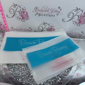 5 Beach Bunny swimsuit bags clear Travel Pouch Set in Teal